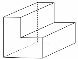 Irregular prism for calculating volume in year 7 maths.